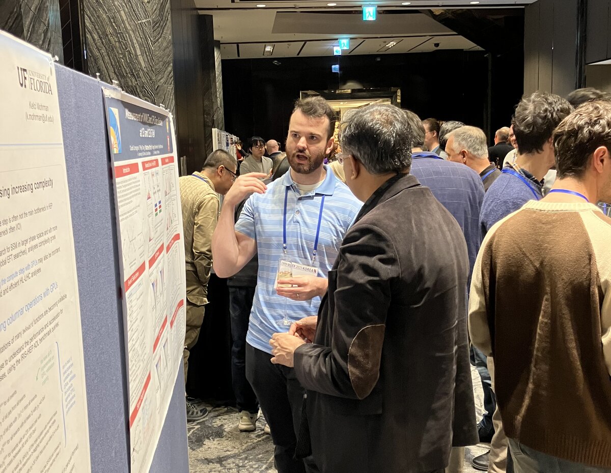 Matthew Dittrich with his poster at CMS Week Seoul