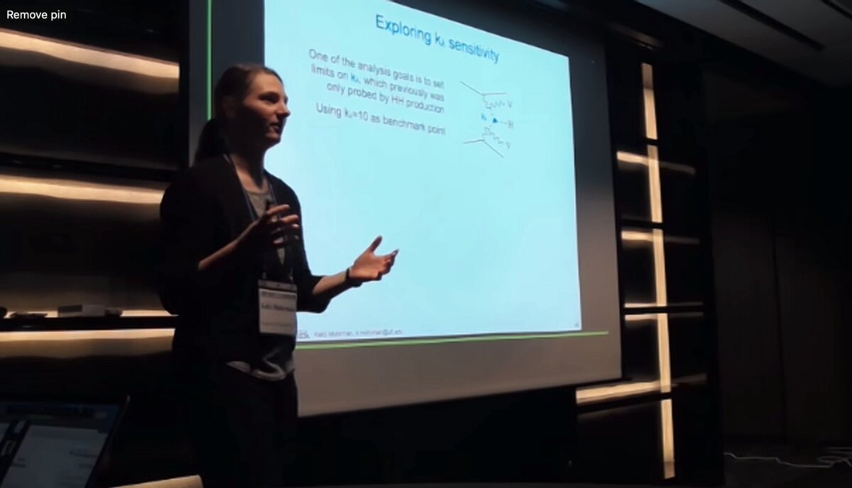 Dr. Kelci Mohrman presenting at CMS Week in Seoul