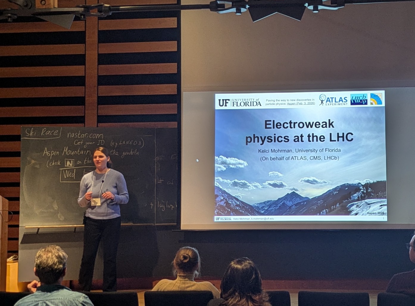 Dr. Kelci Mohrman presenting at the Aspen Winter Physics Conference 2026
