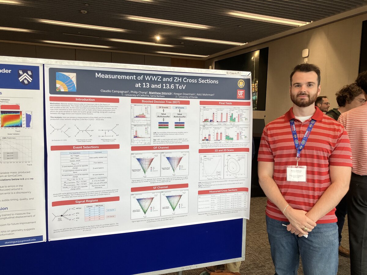 Matthew Dittrich presenting his poster at USCMS 2025