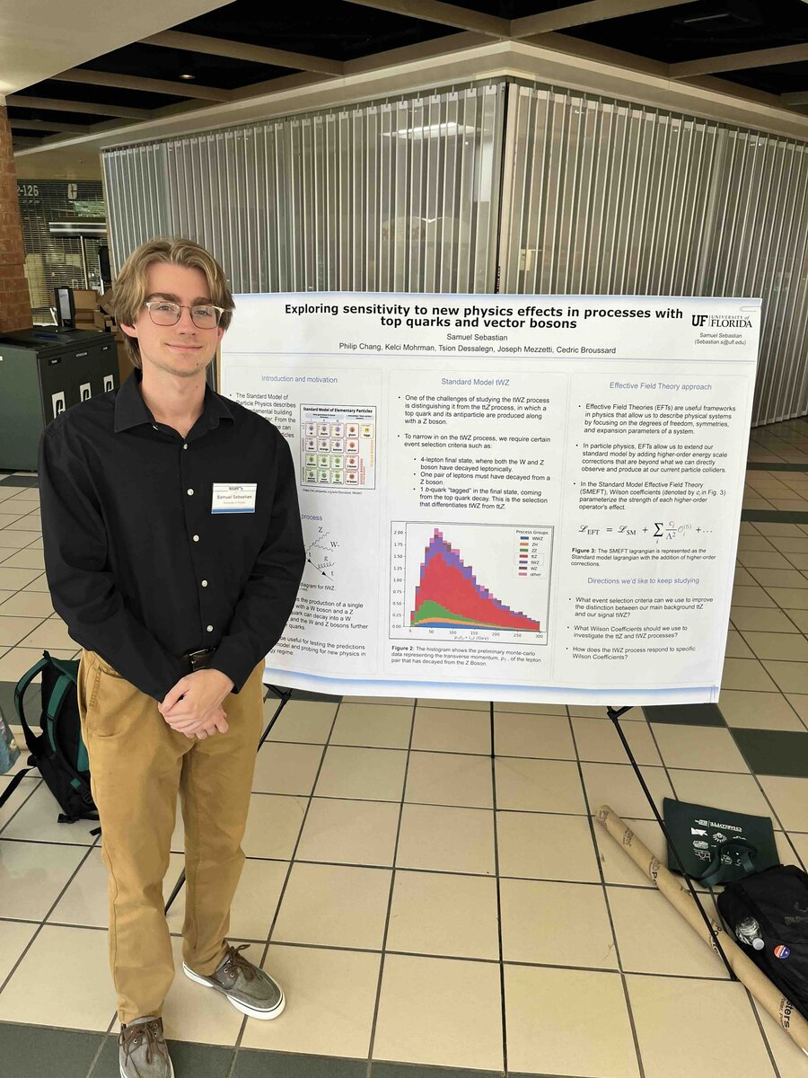 Samuel Sebastian with his poster at SESAPS 2024